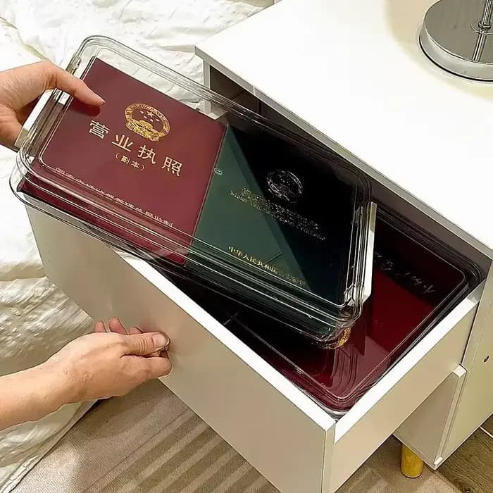 Nouvelle boîte de rangement de papier de bureau en acrylique Transparent A4