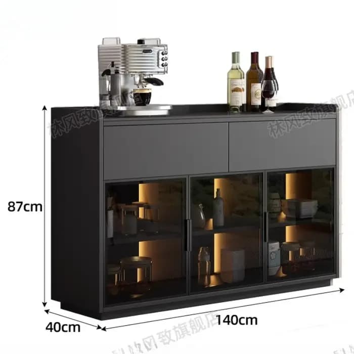 Tiroirs casier de rangement armoires de salon vitrines dalle de roche buffet noir vitrine porte en verre meubles maison