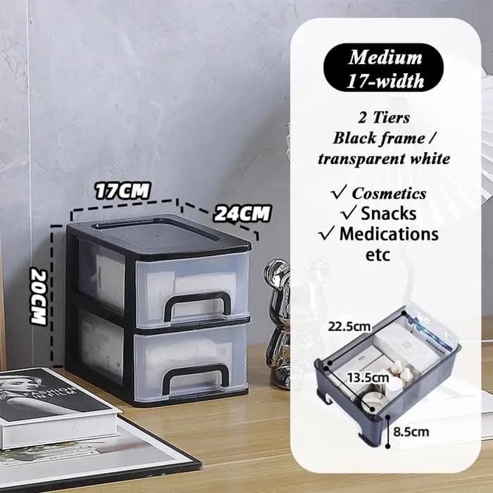 Boîte de rangement de bureau à 2-4 niveaux avec tiroirs, armoire de rangement en plastique pour la p