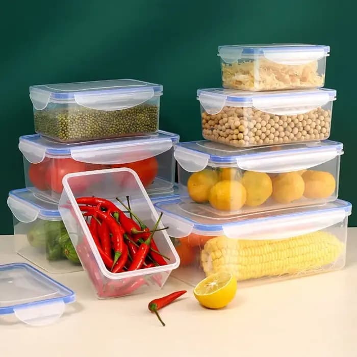 Boîte de rangement pour réfrigérateur rectangulaire scellée avec couvercle