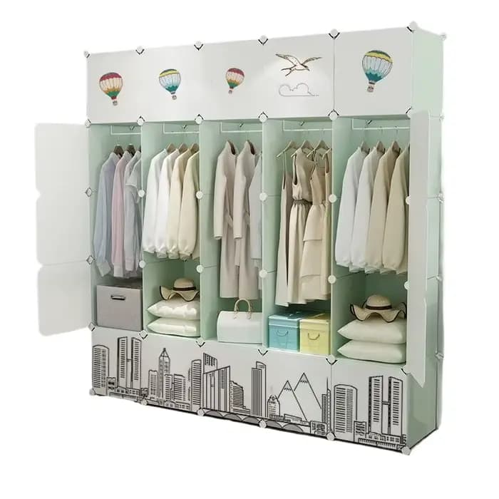 Boîte gain de place armoire robes couches appartement femmes
