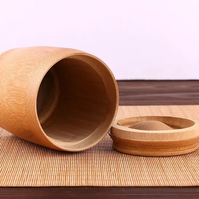 Récipient à Thé en Bambou, Tube Blanc, Boîte d'Emballage, Rangement en Bois