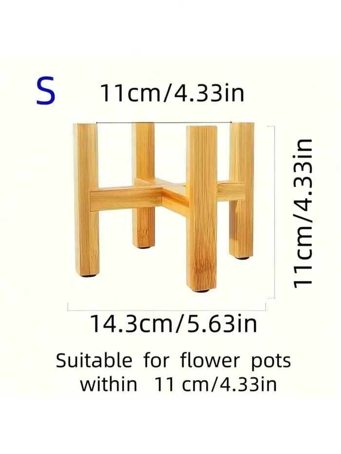 Support pour plantes en bambou naturel, support pour pot de fleurs à quatre pieds en forme de croix,