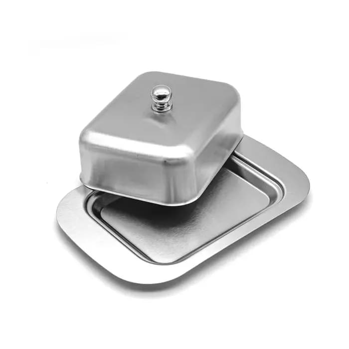 Boîte à beurre en acier inoxydable avec couvercle