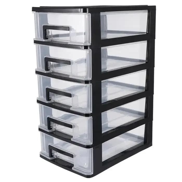 Armoire de rangement à cinq niveaux, en plastique, Type tiroir, placard, Portable, anti-poussière, o