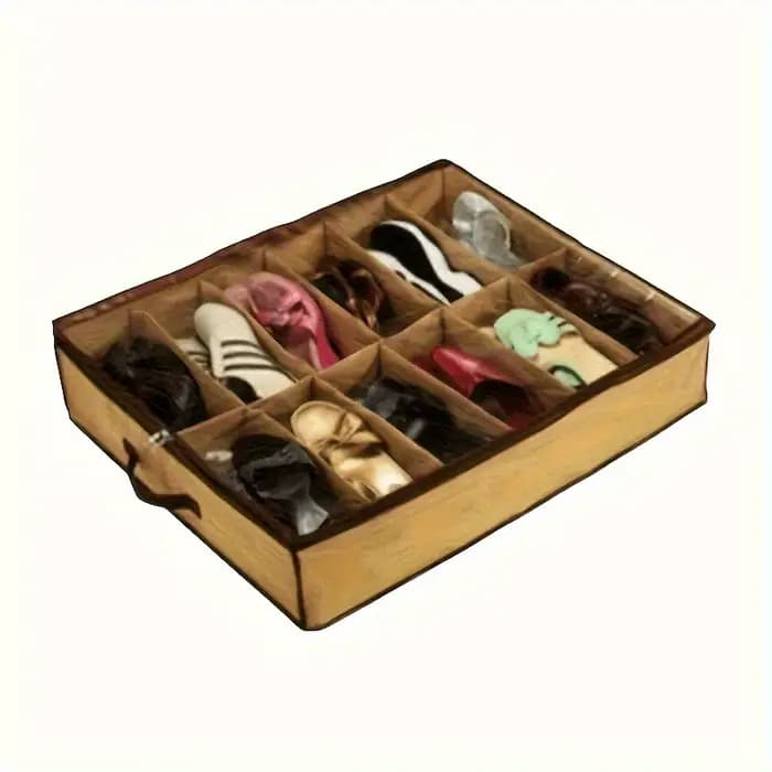 Boîte à chaussures avec fermeture éclair de sécurité - sac de rangement, armoire gain de place pour l'entrée sous le lit/la penderie - convient pour les chaussures de sport, les bottes