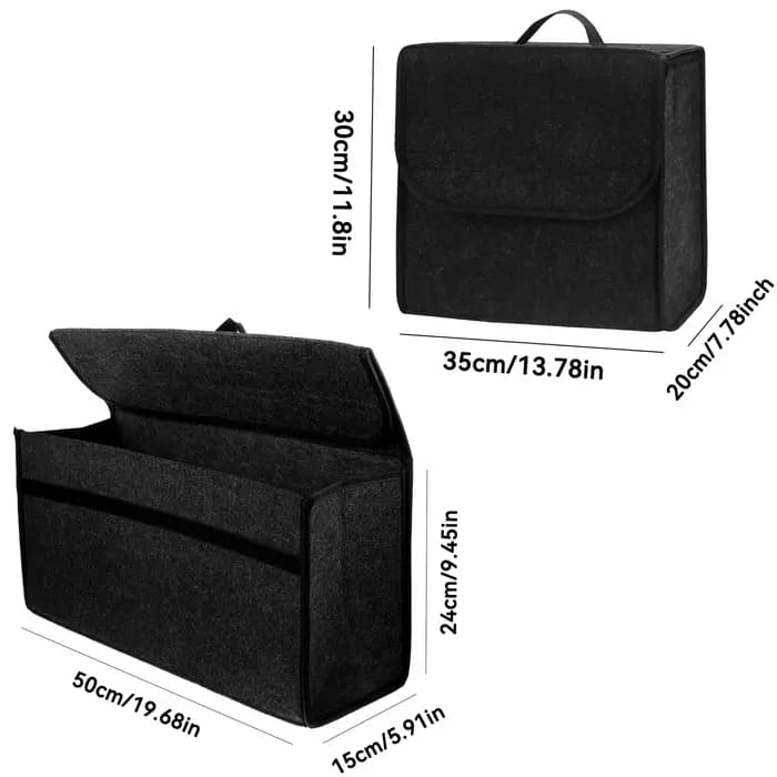 Organisateur de coffre de voiture en feutre pliable