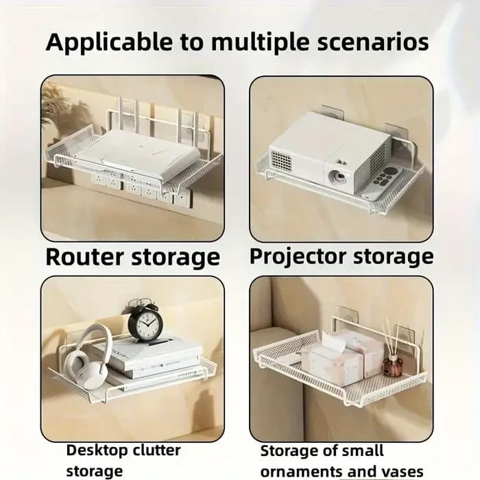Étagère murale en acier inoxydable pour routeur