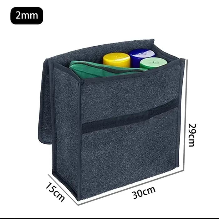 Boîte de rangement en feutre de voiture gris foncé