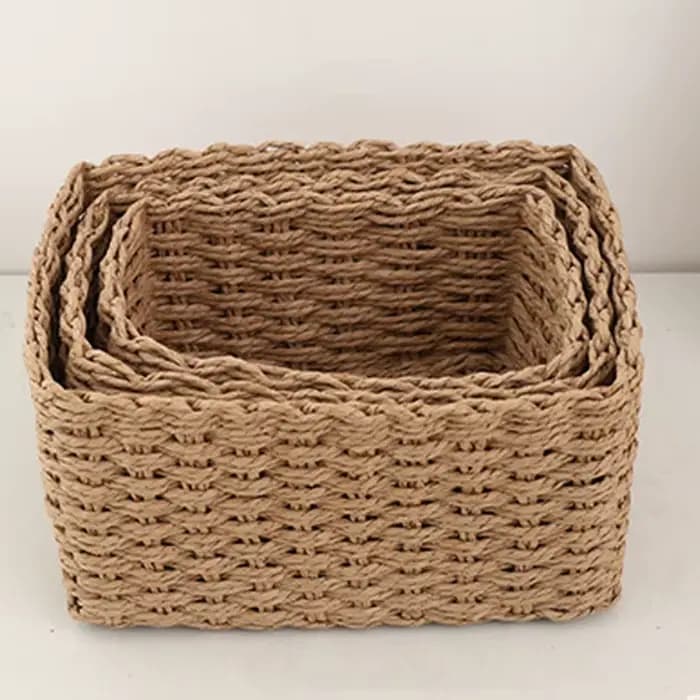 Panier de rangement tissé à la main — Organisateur pour la maison et le bureau