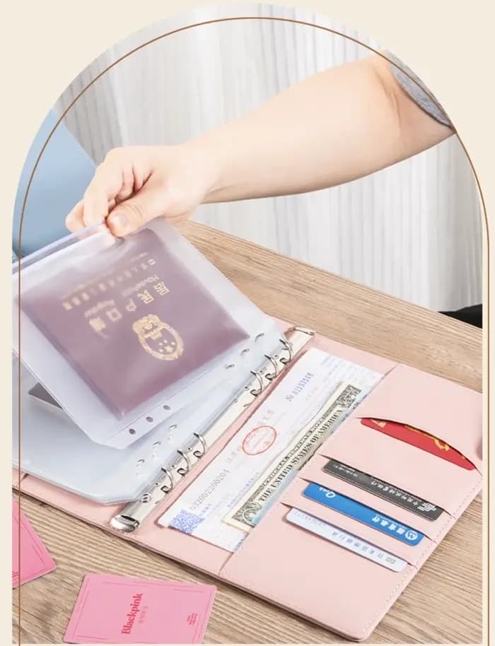 Nouveau ensemble de rangement de documents familiaux multifonctionnel A5 à 6 anneaux (comprend 10 sacs à fermeture