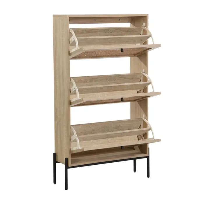 Armoire à chaussures et étagère de salon en bois moderne de taille personnalisée avec conception peu encombrante pour