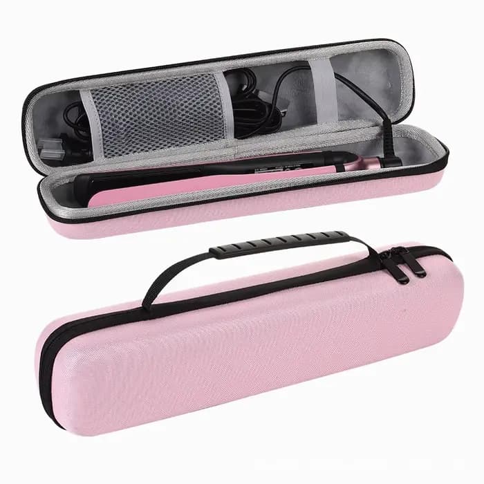 Boîte de rangement pour fer à friser en EVA rigide, anti-pression, avec poche en maille, organiseur