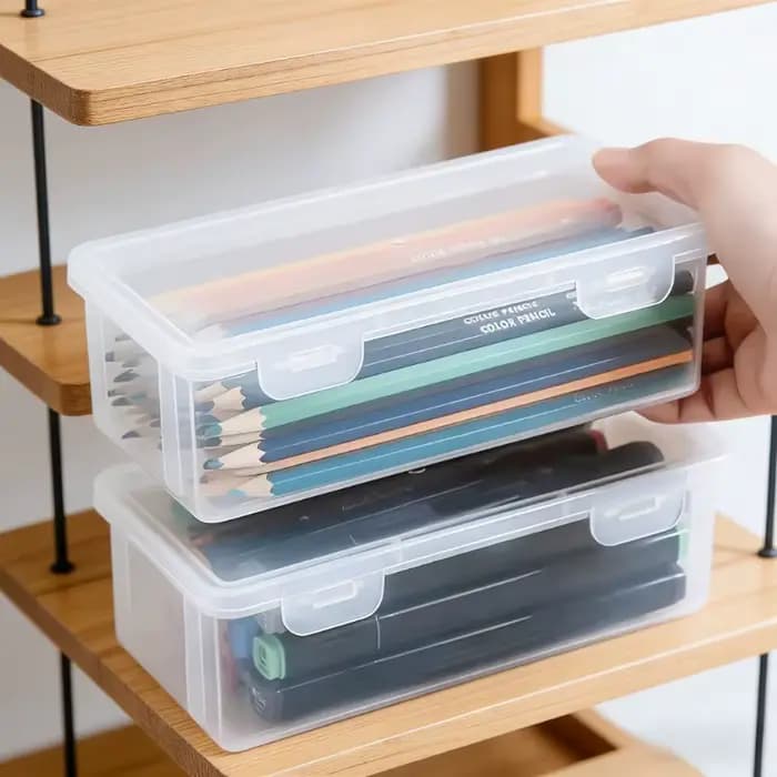 Grands boîtes de rangement en plastique transparent avec couvercles