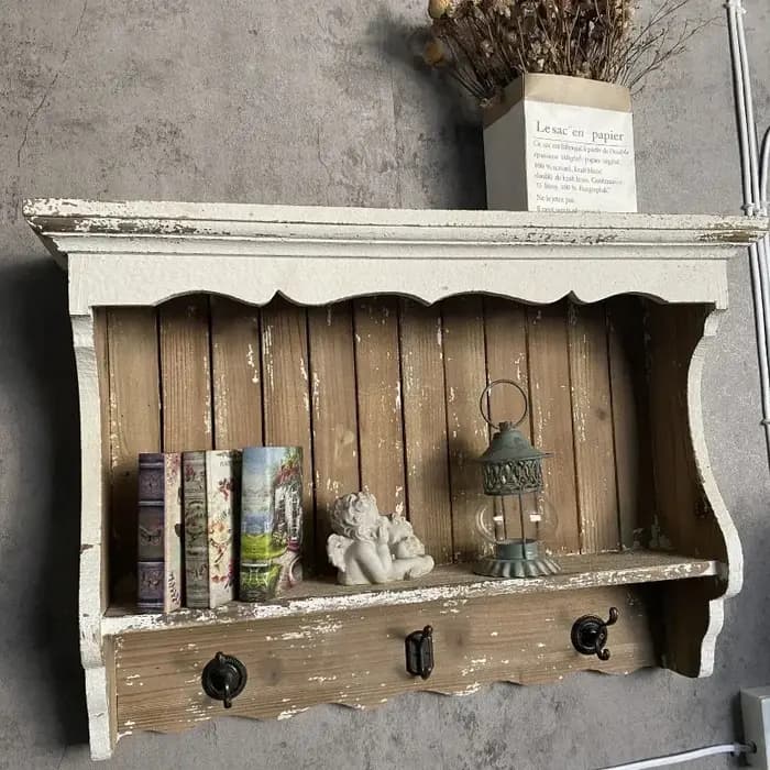 Étagère de présentation murale en bois massif