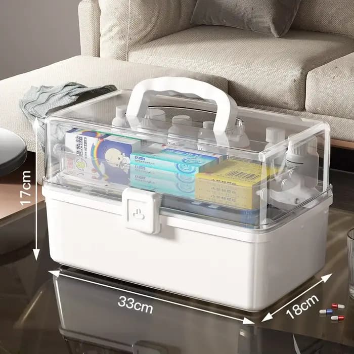 NOUVEAU Grand coffre de rangement domestique avec poignée, boîte à médicaments, boîte de rangement m