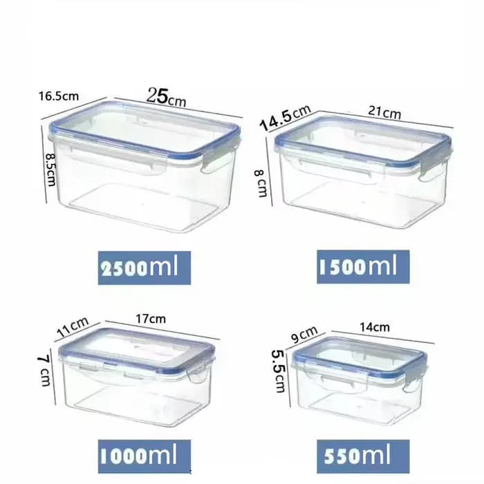 Boîte de rangement pour réfrigérateur rectangulaire scellée avec couvercle, bac à déjeuner en plasti