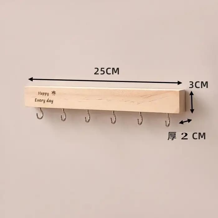 Stockage de clés mural pour entrée-support à crochets percés en bois massif