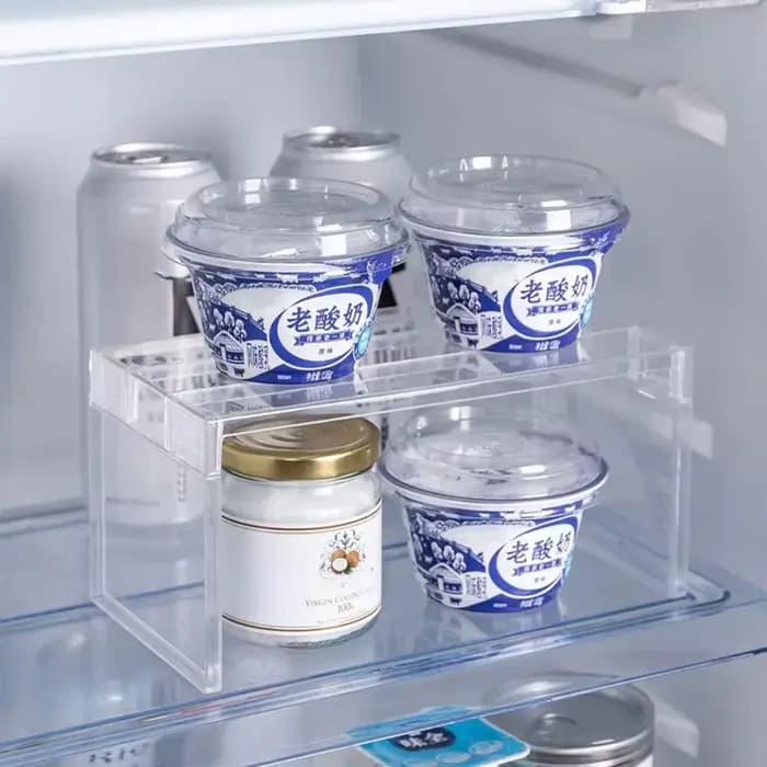 Étagère de rangement transparente pour réfrigérateur
