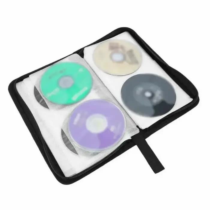 Étui de rangement portable à fermeture éclair pour CD/DVD