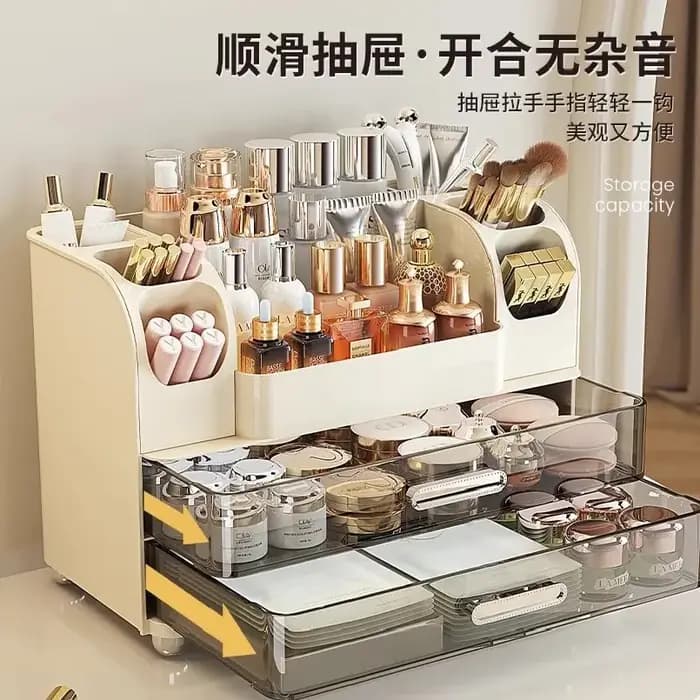 Boîte de rangement de cosmétiques de bureau, boîte à maquillage, table de maquillage haut de gamme, boîte de tri pour produits de soin de la peau, étagère de rangement pour table de maquillage