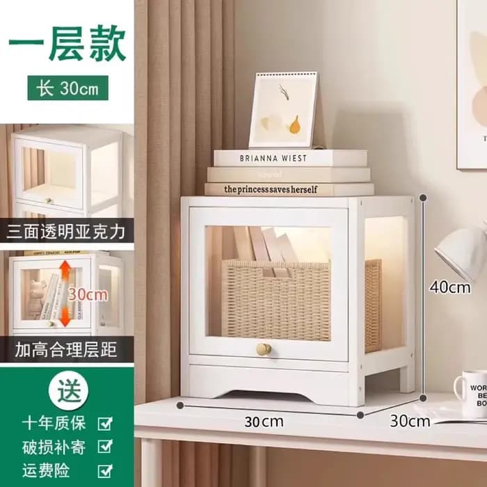 Armoire à livres moderne en acrylique transparent avec portes, étagère d'affichage anti-poussière, o