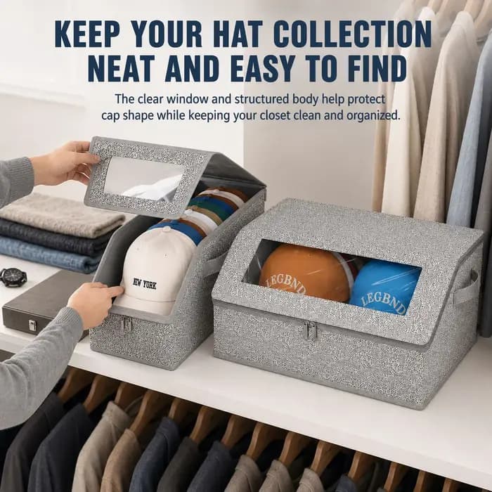 Boîte de rangement pour casquettes de baseball