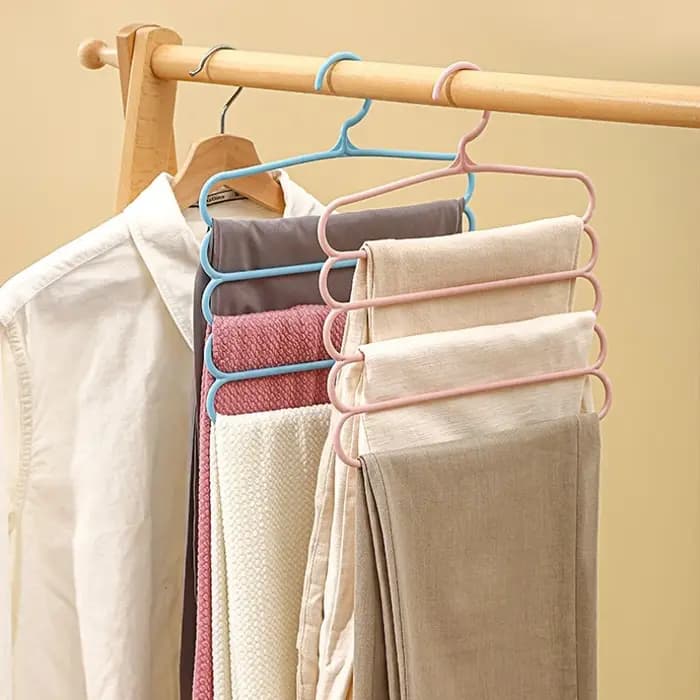 FJHANGERS-Cintres à 5 Couches pour Vêtements, Organisateurs de Rangement pour Placard, viser, Serviettes, Écharpes