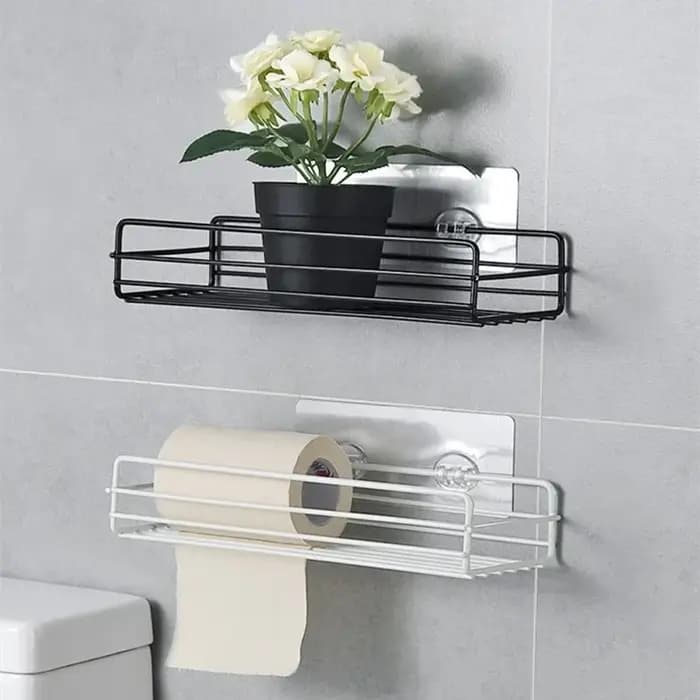 Fournitures de salle de bain étagère murale flottante organisateur en métal chariot