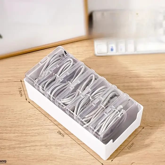 Boîte de rangement pour câbles avec 7 petites boîtes à compartiments