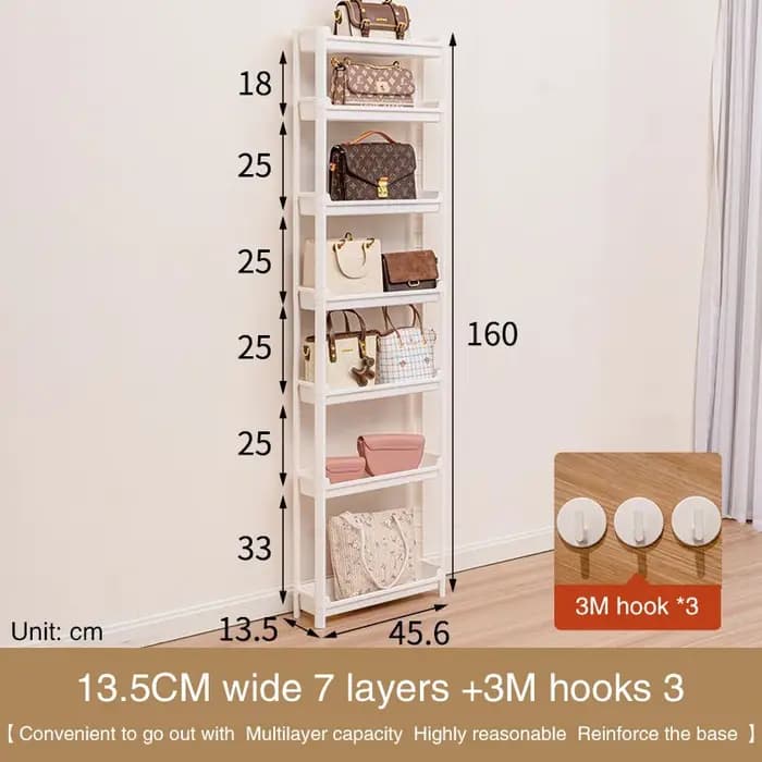 Organisateur de sac d'étagère à 7 couches derrière la porte pour l'espace mural permet de gagner