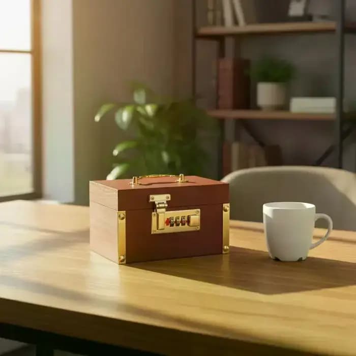 Coffre-fort en bois à combinaison - Boîte de rangement sécurisée pour adultes