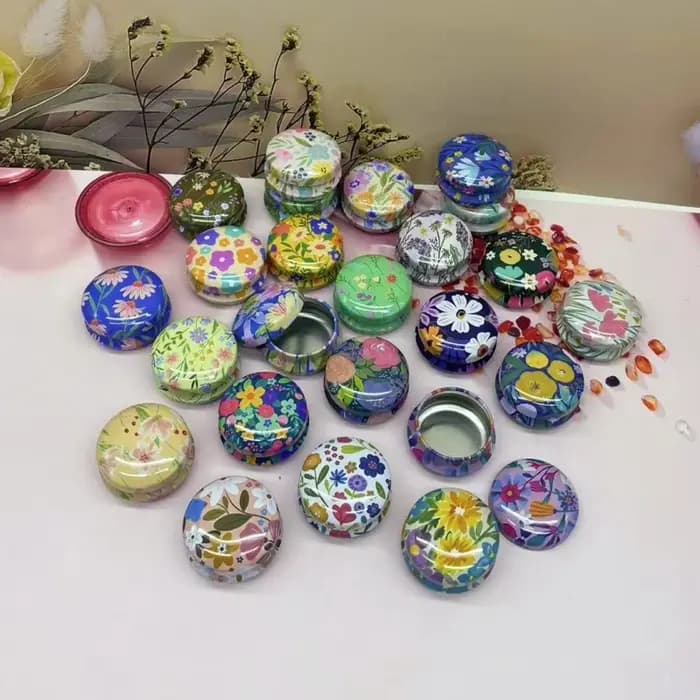 Mini boîtes rondes en métal, 12 pièces, avec Design Floral élégant, conteneurs de rangement portables pour boucles d'oreilles, bacs de rangement
