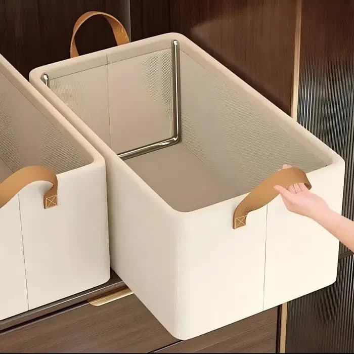 Boîte de rangement pliable en tissu pour la maison