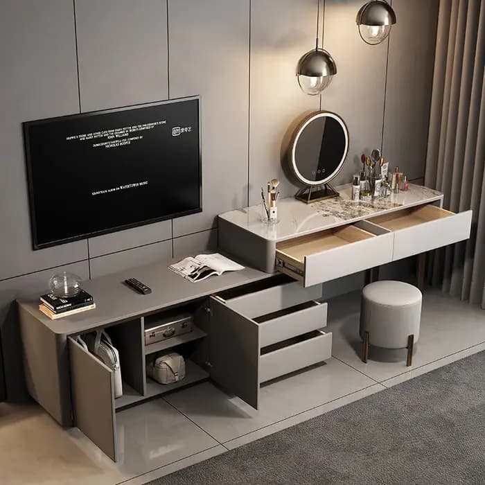 Coiffeuse de rangement au Design Simple, commode de luxe élégante et esthétique, coiffeuse nordique peu encombrante, meubles de salon