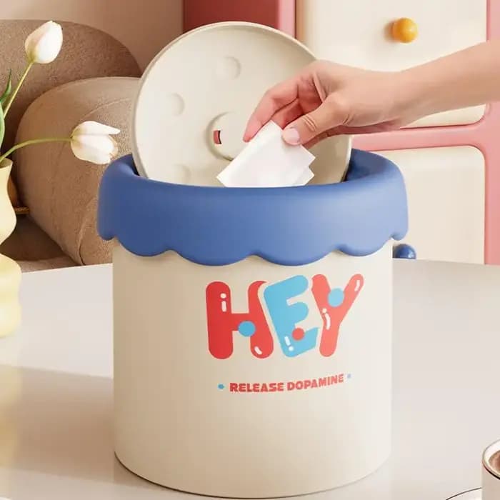 Poubelle de bureau petite et mignonne avec couvercle
