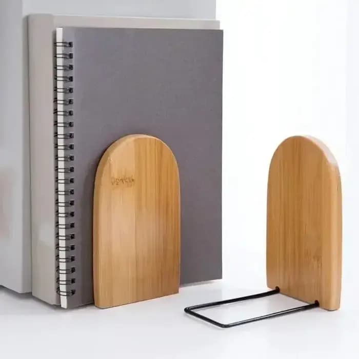 Pratique bois fer livre fin étagère bureau serre-livres support fournitures accessoire papeterie