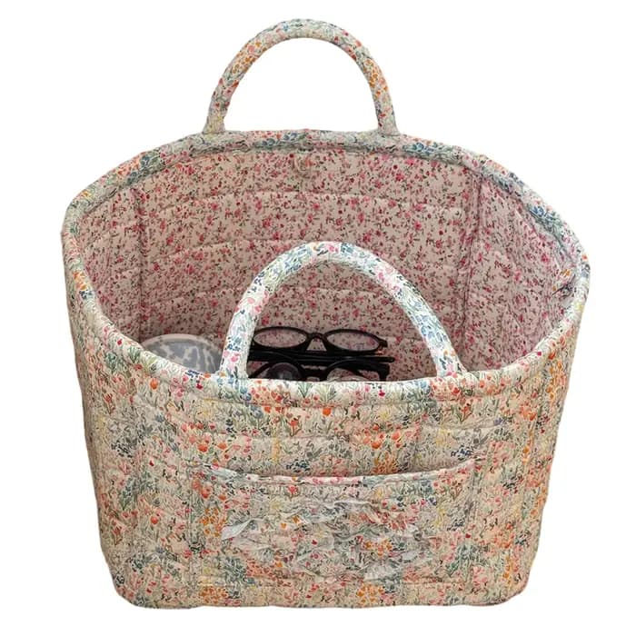 Bac de rangement pour linge pastorale en tissu avec poignées faciles à transporter