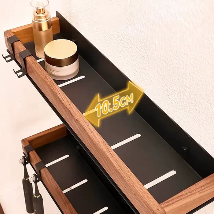 Étagère de cuisine en bois noir