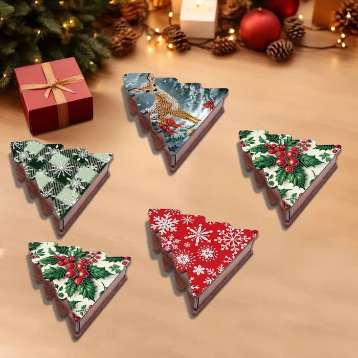 Kits de boîtes de rangement en forme d'arbre de noël pour peinture diamant