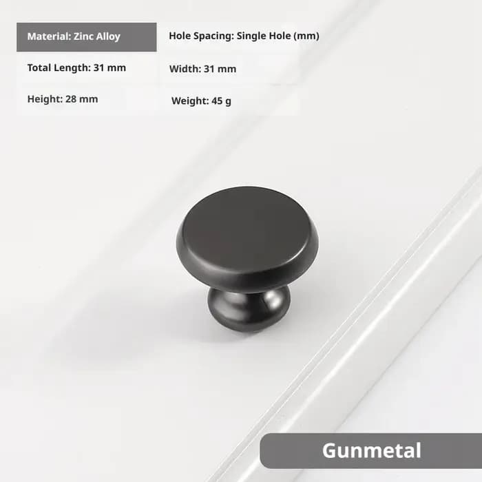 Poignées de meuble de luxe en métal gris anthracite, modernes et minimalistes, pour tiroirs et porte