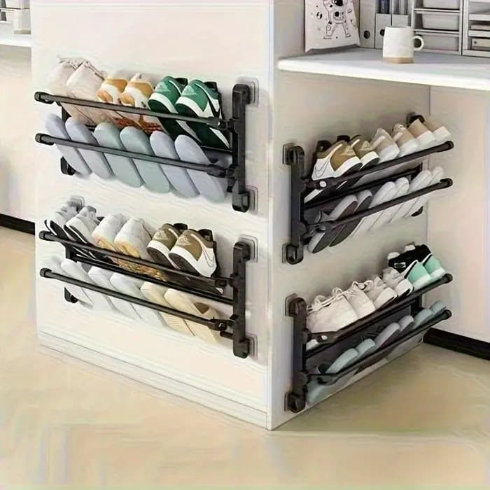 Nouvelle étagère à chaussures murale gain de place - Conception robuste multi-niveaux