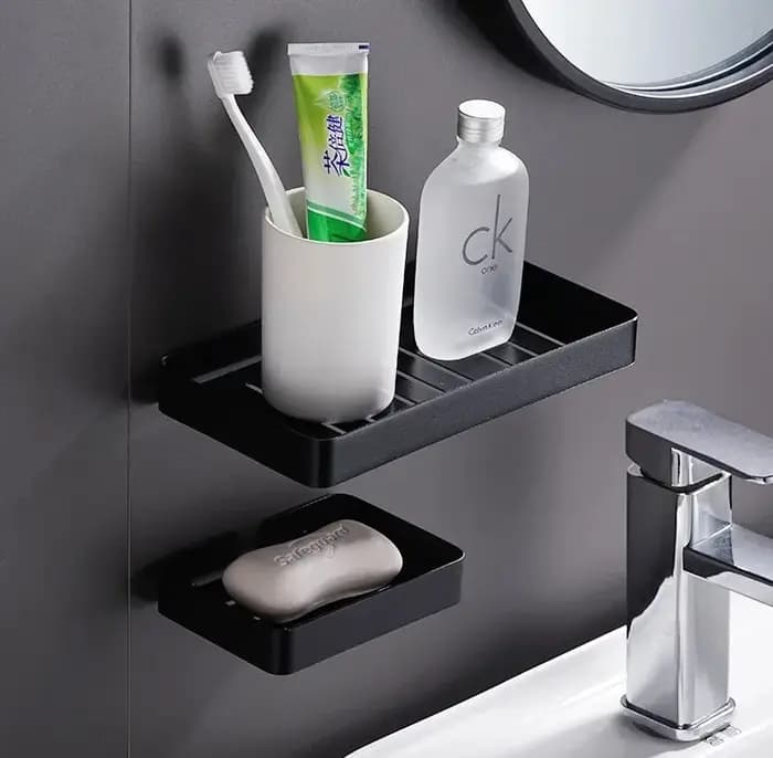 304 acier inoxydable salle de bain étagère murale savon éponge organisateur support de la boîte Gel douche shampooing