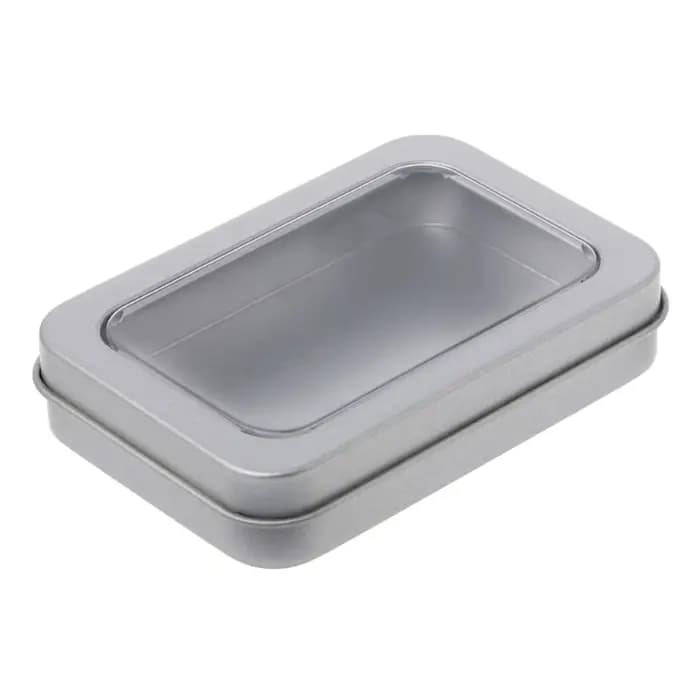 Boîte rangement en fer blanc avec fenêtre transparente, boîtes conserve en métal rechargeables pour
