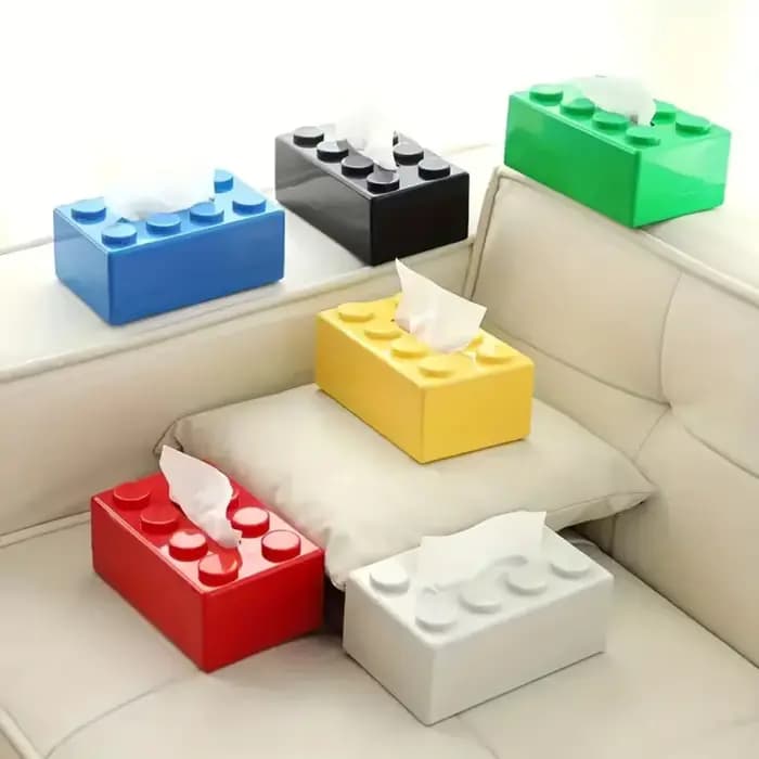 Boîte à mouchoirs en forme de bloc de construction