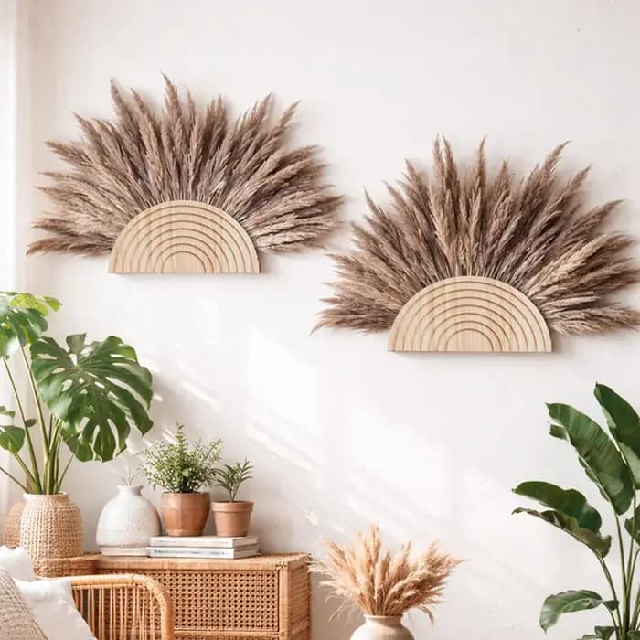 Étagère murale demi-lune en bois