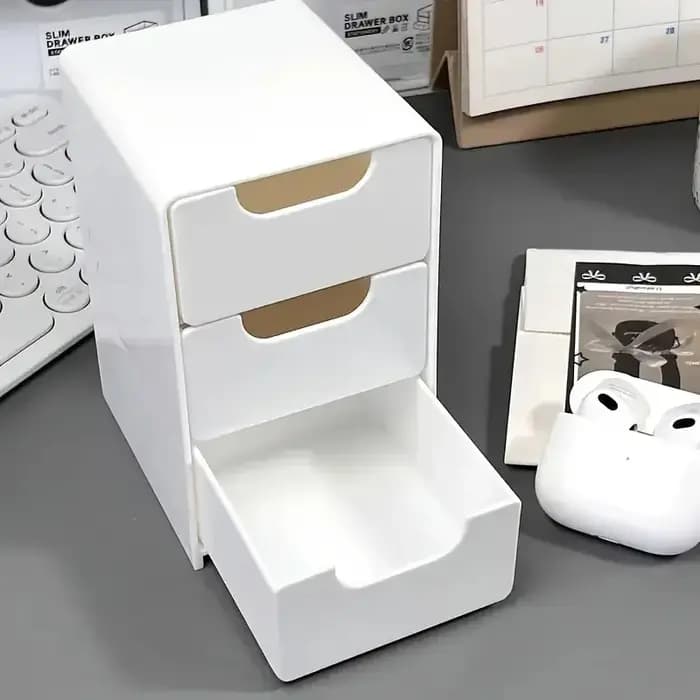 Boîte de rangement de cosmétiques en plastique à 3 niveaux