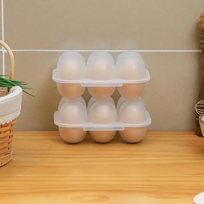 Boîte à œufs transparente réutilisable à 6 compartiments avec distributeur d'œufs