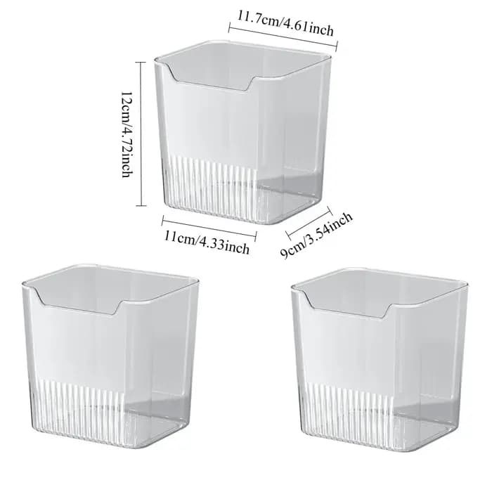 Lot de 3 organiseurs de réfrigérateur - Boîtes de rangement pour porte latérale