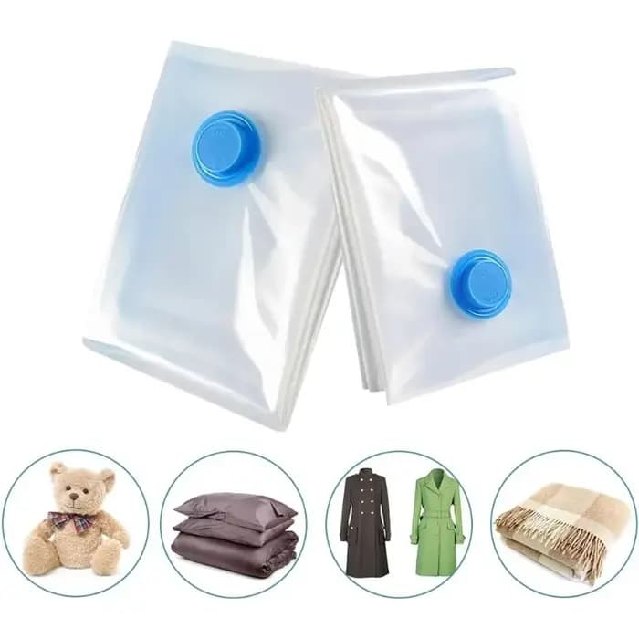 Lot de 2 sacs de rangement sous vide réutilisables